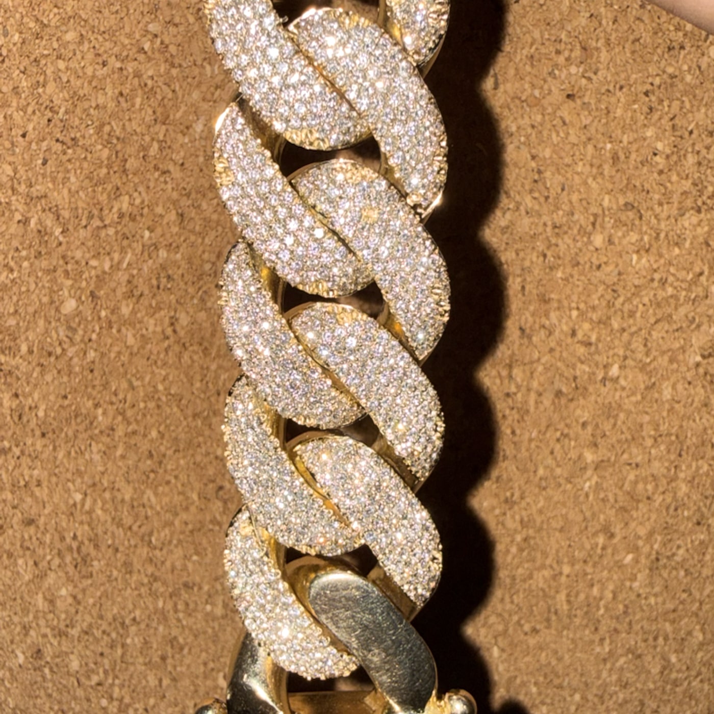 Diamond Cuban link chain detail